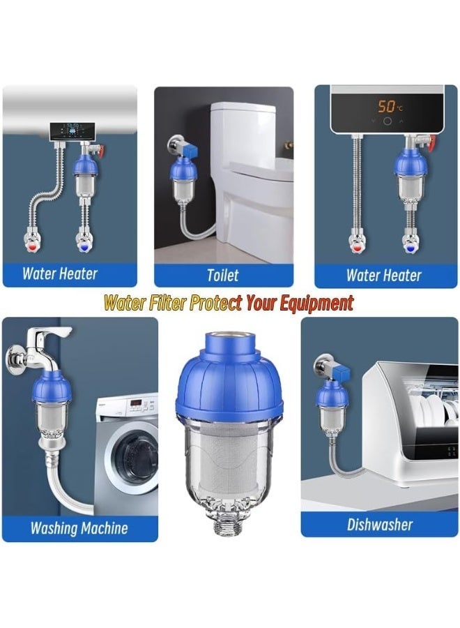 جورفنت 3 فلاتر دش للماء العسر، فلتر رواسب قابل لإعادة الاستخدام مقاس 1/2 بوصة، شبكة من الفولاذ المقاوم للصدأ 316 قابلة للغسل مع ترشيح 40 ميكرومتر، فلاتر رأس الدش لتصفية الرواسب والشوائب الأخرى، أجهزة تنقية مياه الصنبور المنزلية عالية الإنتاجية للمطبخ والحمامات والغسالات، فلتر منعم مياه الدش - Image 2